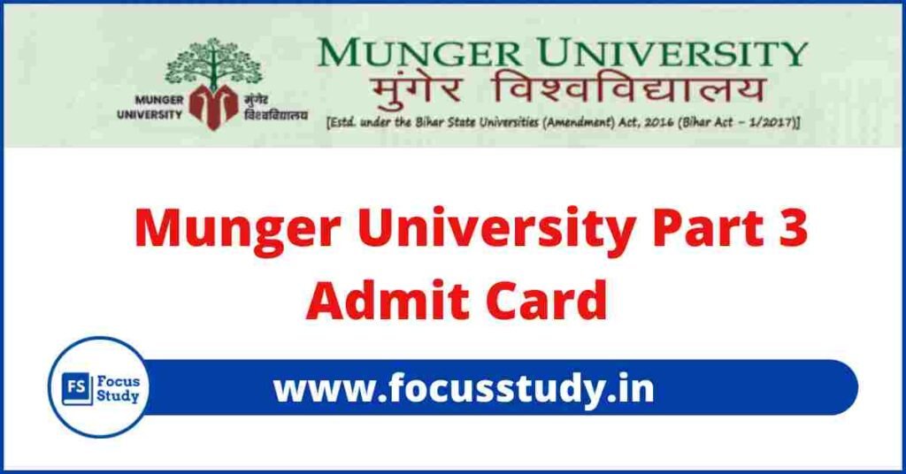 Munger University Part 3 admit Card